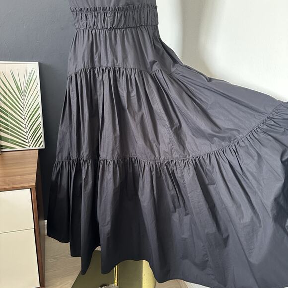 Proenza Schouler Tiered Long Dress Square Neck Poplin Pockets - Picture 5 of 12